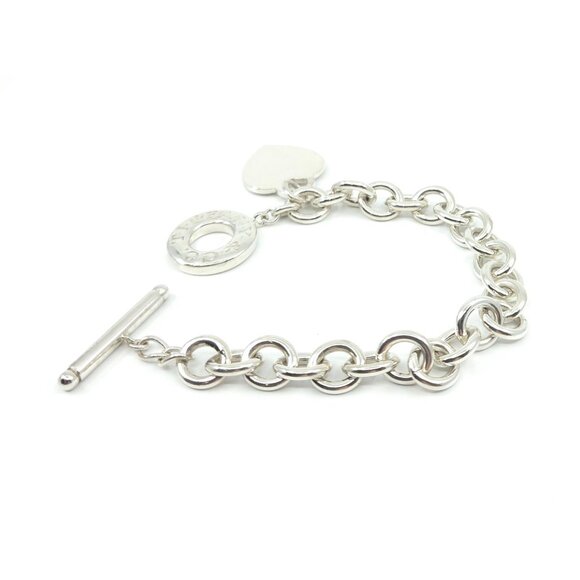 Tiffany & Co Sterling Silver Return to Tiffany Toggle Engravable Heart Bracelet - Picture 6 of 15